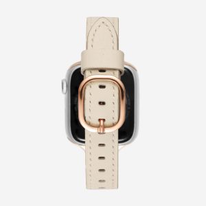 Copenhagen Leather Apple Watch Band – Alabaster / Vintage Rose Gold
