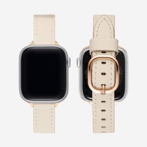 Copenhagen Leather Apple Watch Band – Alabaster / Vintage Rose Gold