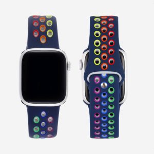 Silicone Sports Apple Watch Band – Midnight/Pride