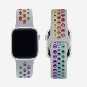 Silicone Sports Apple Watch Band – Stone/Pride