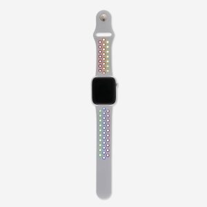 Silicone Sports Apple Watch Band – Stone/Pride