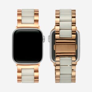 Lisbon Apple Watch Band – Vintage Rose Gold / White