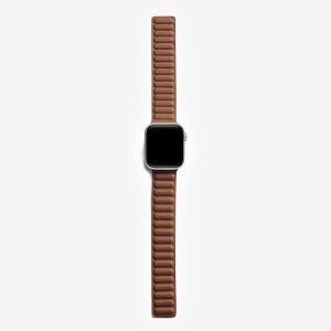 Magnetic Link Apple Watch Band – Saddle Brown