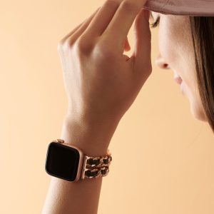 Paris Bracelet Apple Watch Band – Vintage Rose Gold / Black