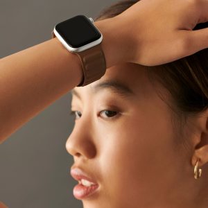Magnetic Link Apple Watch Band – Saddle Brown
