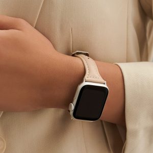 Slim Leather Apple Watch Band – Oatmeal