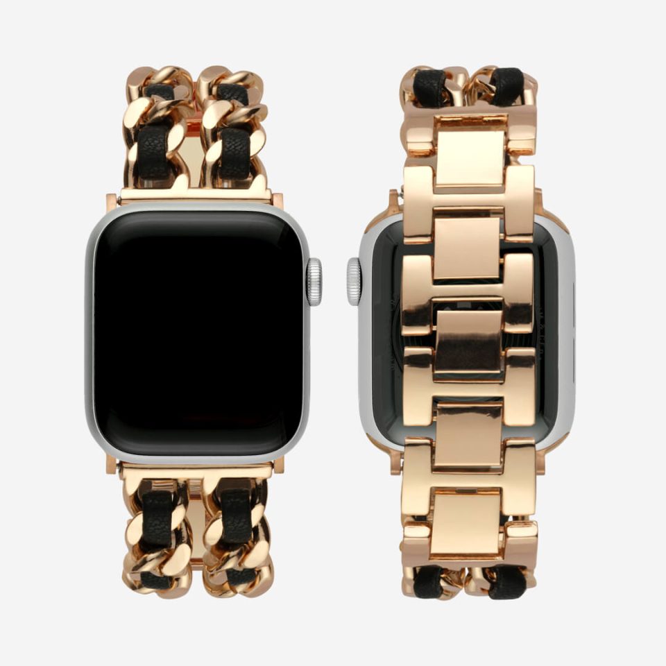 Paris Bracelet Apple Watch Band - Vintage Rose Gold / Black
