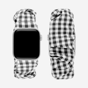 Scrunchie Apple Watch Band – Black Gingham