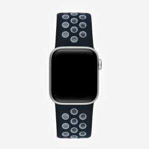 Silicone Sports Apple Watch Band – Black/Stone
