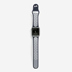 Silicone Sports Apple Watch Band – Black/Stone