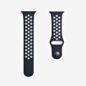Silicone Sports Apple Watch Band – Black/Stone