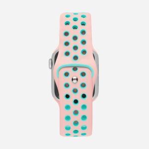Silicone Sports Apple Watch Band – Pink/Mint