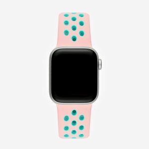 Silicone Sports Apple Watch Band – Pink/Mint