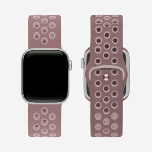 Silicone Sports Apple Watch Band – Smokey Mauve/Beige