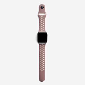 Silicone Sports Apple Watch Band – Smokey Mauve/Beige