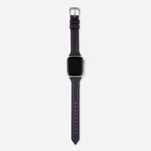 Slim Leather Apple Watch Band – Basalt