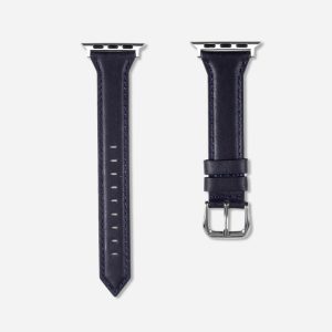 Slim Leather Apple Watch Band – Basalt