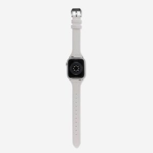 Slim Leather Apple Watch Band – White