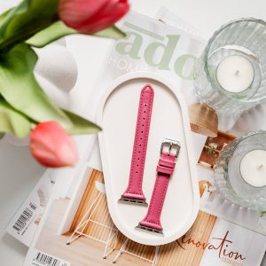 Slim Leather Apple Watch Band – Fuchsia