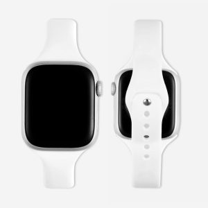Slim Silicone Apple Watch Band – White