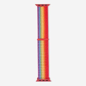 Striped Sport Loop Apple Watch Band – Deep Rainbow