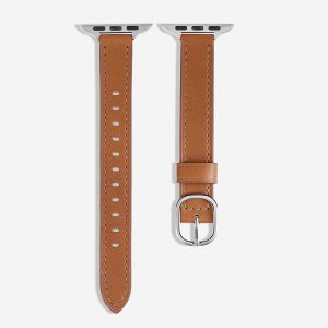 Copenhagen Leather Apple Watch Band – Caramel / Silver