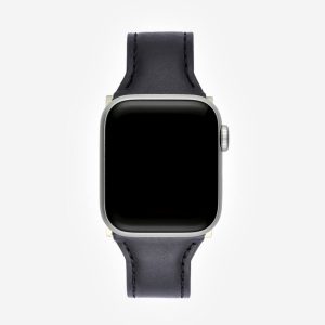 Slim Leather Apple Watch Band – Black